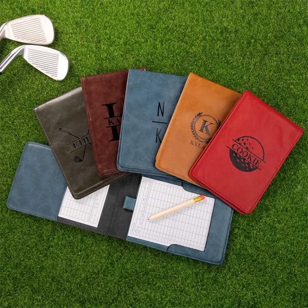 Leather Golf Scorecard Holder Yardage Book Cover