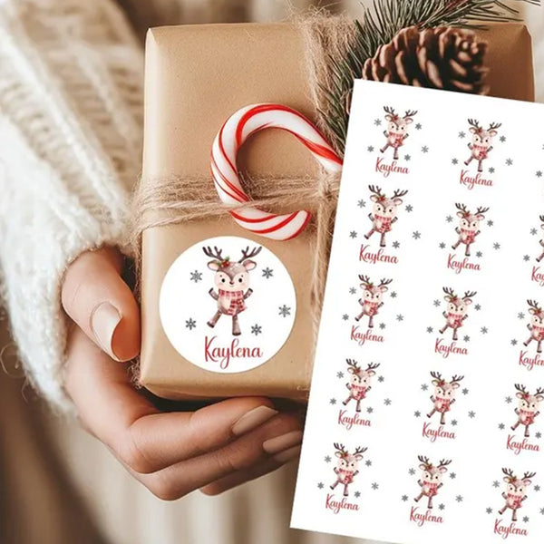 Personalized Reindeer Stickers - Custom Christmas Stickers