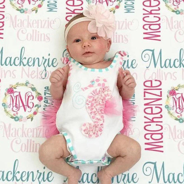 Baby Blanket - Baby Girl Blanket - Personalized Baby Blanket