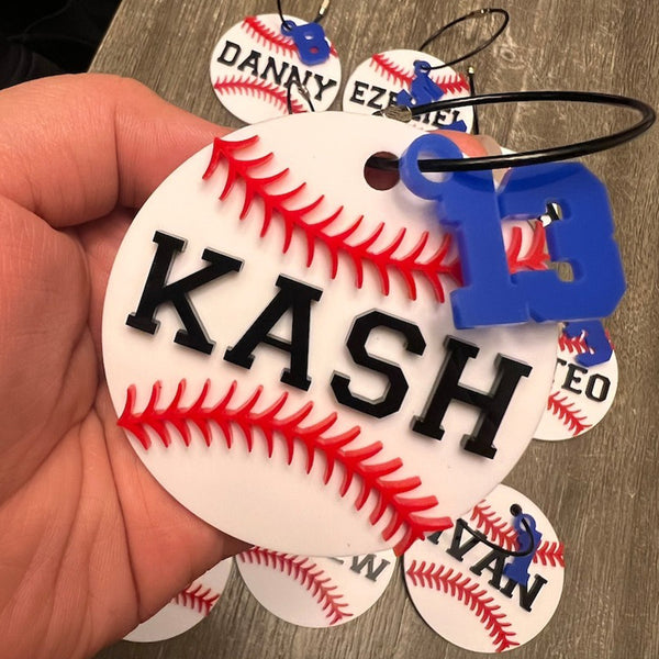 Basketball Soccer Softball Baseball Football Bag Name Tags Personalized Sport Keychain
