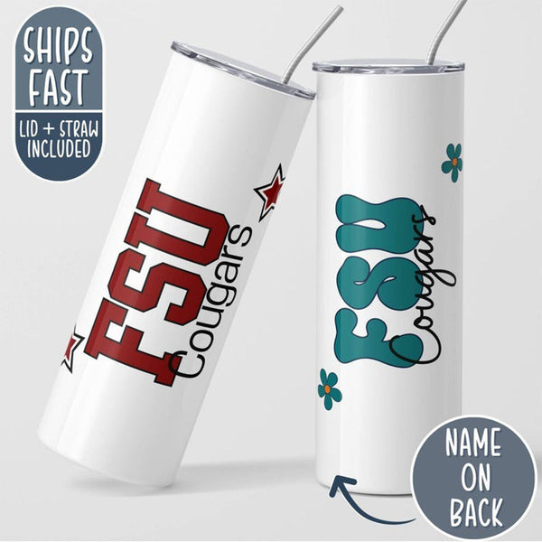 Custom College Tumbler, Personalized Name College Skinny Tumbler