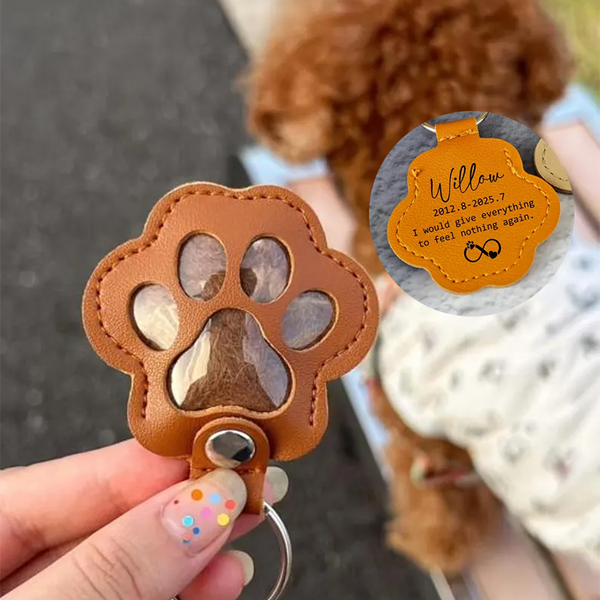 Custom Dog Fur Memorial Keychain, Pet Hair Keepsake Holder