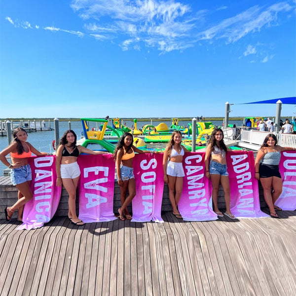 Solid Bold Font Style Personalized Beach Towel Personalized Name Bath Towel