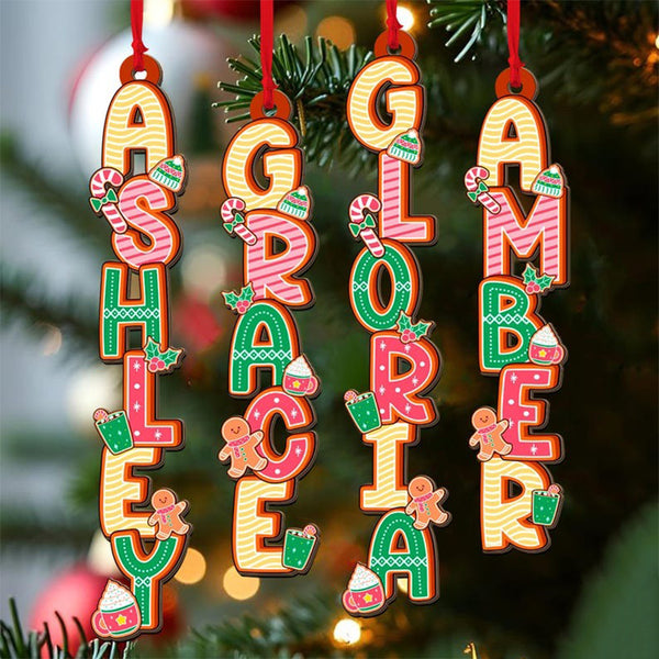 Custom Baby Name Letter Christmas Ornament