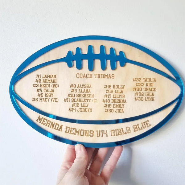 Football Coach Gift, Coach Plaque, Personalised Footy Team Gift