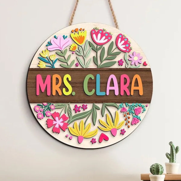Custom 3D Teacher Door Hanger, Gift For Teacher