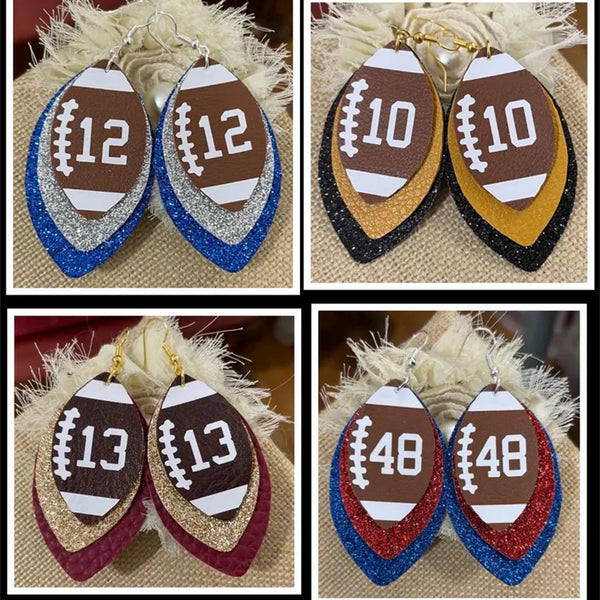 Football earrings, custom football earrings