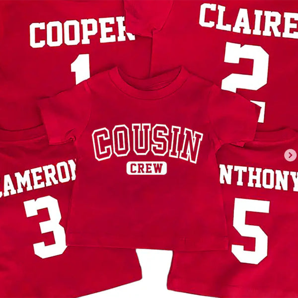 Personalized Cousin Shirts, Cousin Crew, Red T-shirt