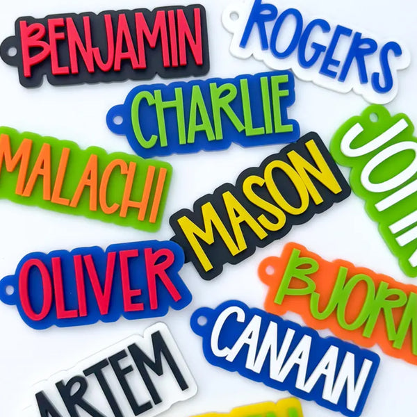 Backpack Keychain Name Tag | Acrylic Name Keychain | Personalized Acrylic Name Tag