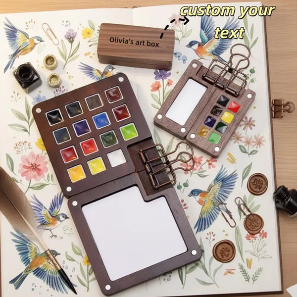 Portable watercolor set, Creative gift idea, Art supplies for journaling