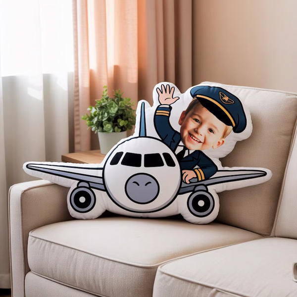 Personalized Pilot Shaped Pillow, Airplane Pillow