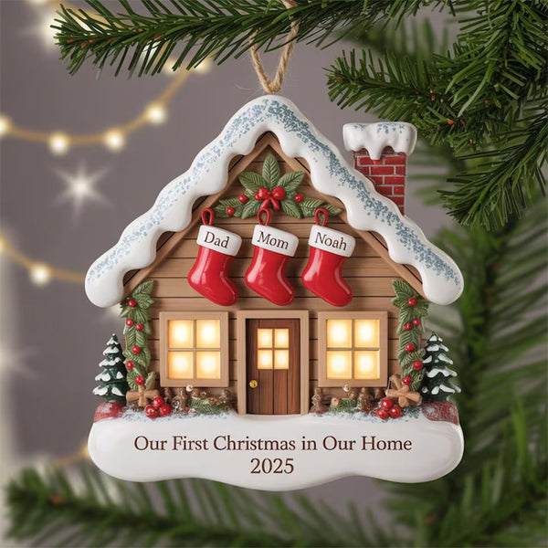 Personalized Our First Christmas in Our Home Ornament 2025 Custom Family