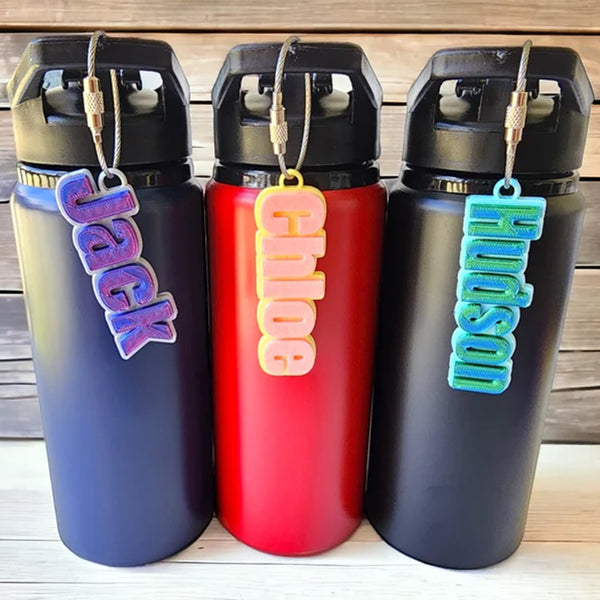 Bottle Name Tag, Personalized Name Keychain, Custom Backpack Tag