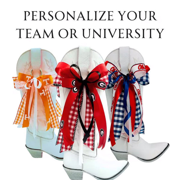 Boot Bow Sets Personalized University College,Game Day