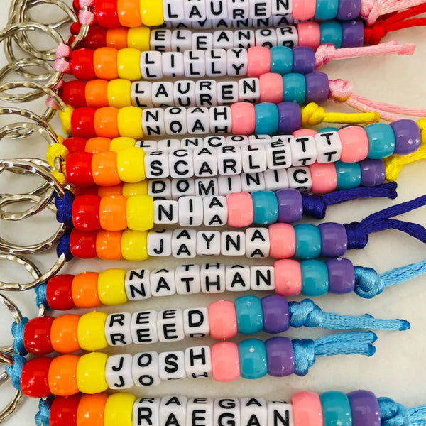 Personalised bead keychain, Personalised gift