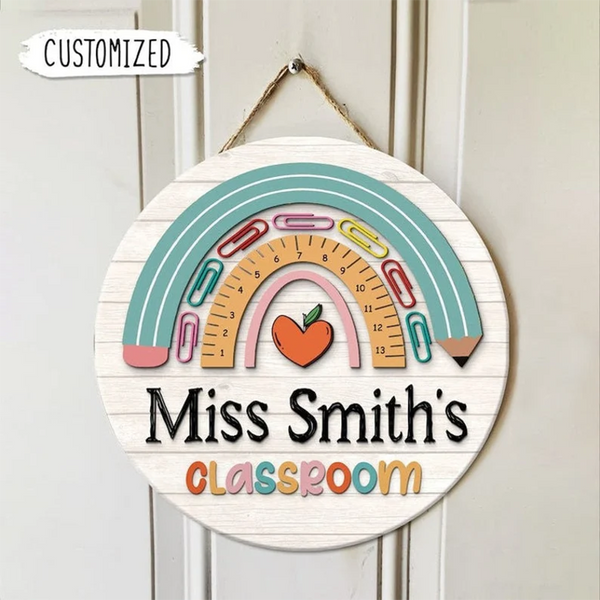 Personalized Teacher Door Sign, Teacher Name Sign