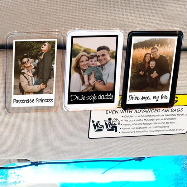 Personalized Sun Visor Picture Clip, Custom Photo Car Visor Clip