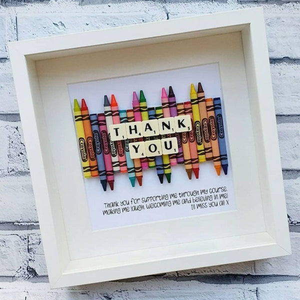 Thank You Teacher Personalised Crayon Gift Frame