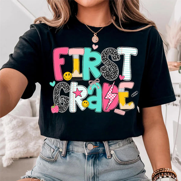 Comfort Colors First Grade Shirt, Custom Teacher Shirt