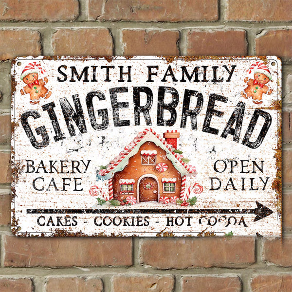 Custom Name Gingerbread Bakery Metal Sign