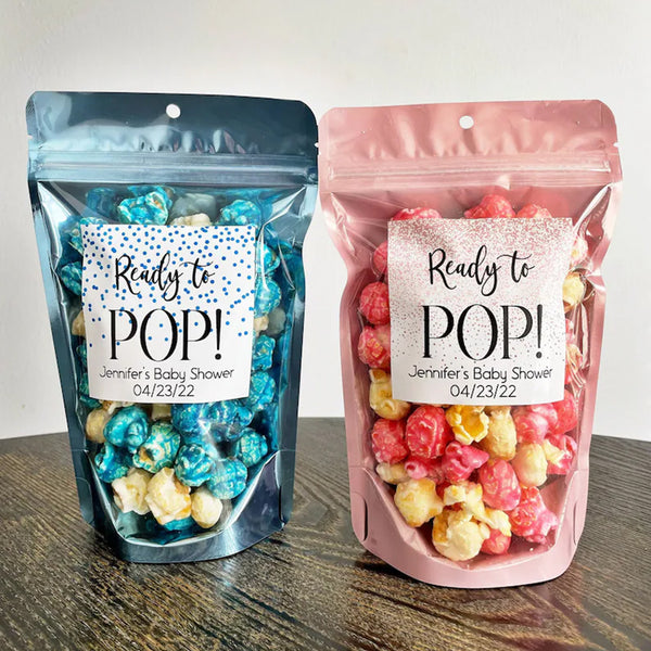 Ready to Pop baby shower treat bags, About to Pop favor bags