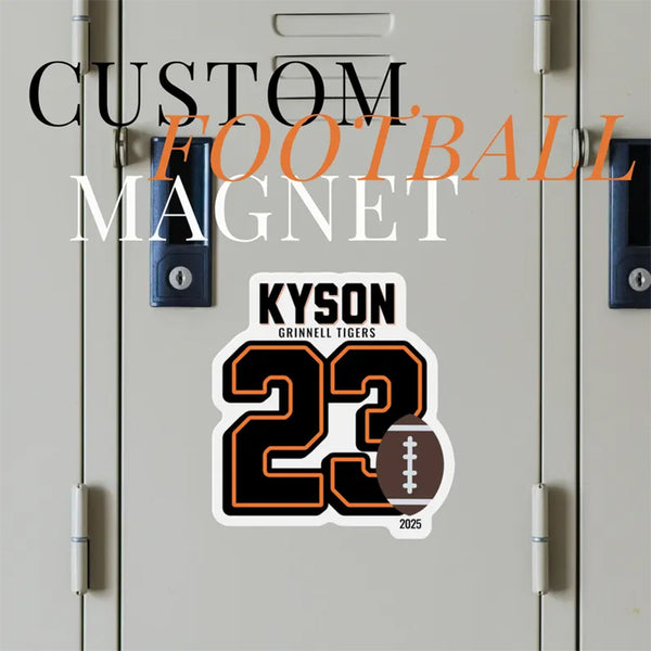 Personalized Football Magnet School Locker Decoration Football Player Jersey Number