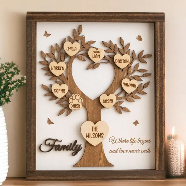 Personalized Wooden Family Tree Sign For Heartfelt Home Decor