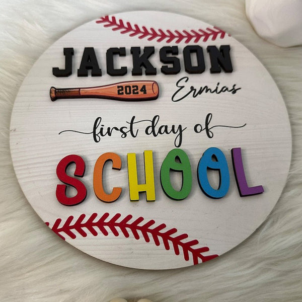 Personalized 3D First Day of School Sign, Back To School Reusable Sig