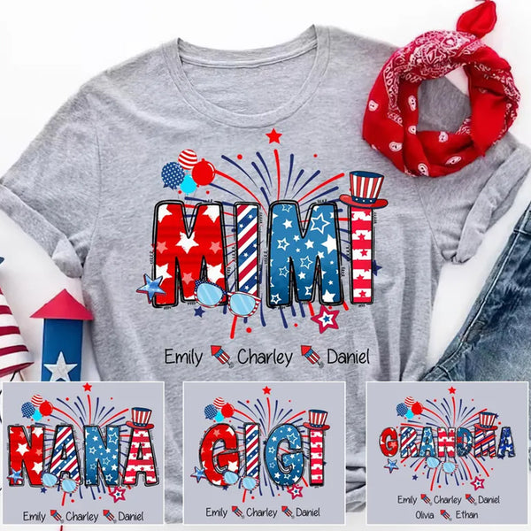 Personalized Grandma Shirt, Patriotic Nana 4th Of July Grandma