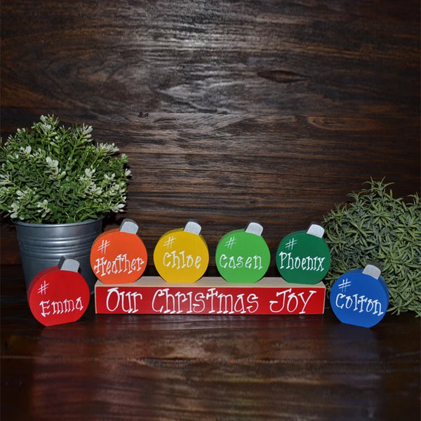 NDIVIDUAL ADD-ON Personalized Family Christmas Ornament Block Custom Holiday