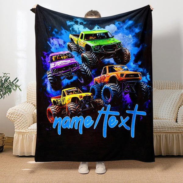 Customizable Monster Truck Flannel Blanket