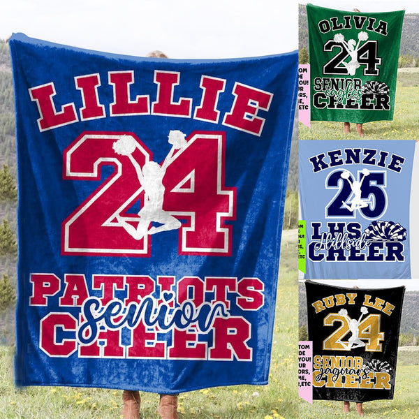 Personalized Cheer Blanket, Senior Night Gift