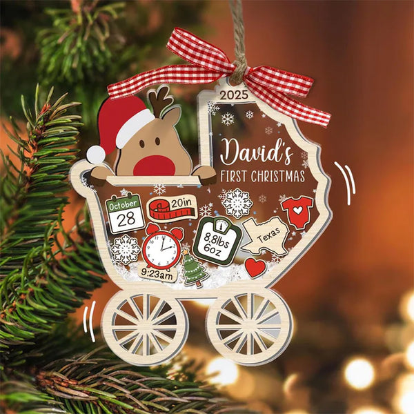 Personalized Babys First Christmas Ornament 2025, Custom New Baby Gift,