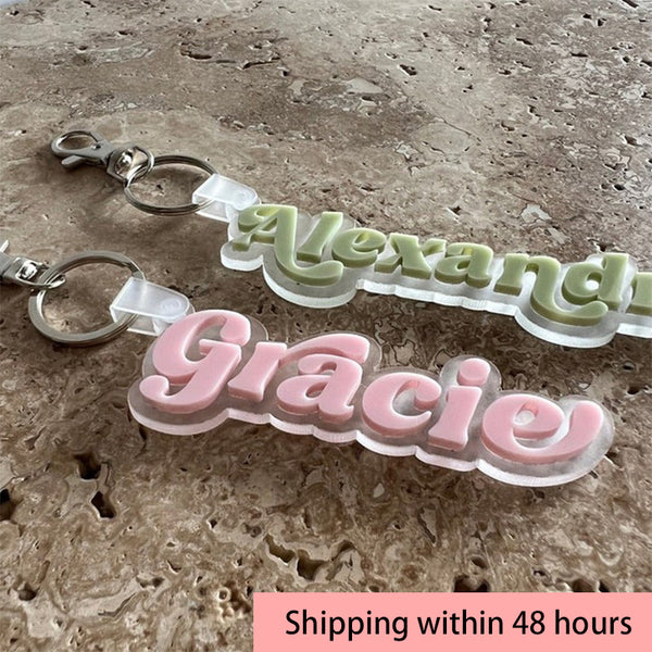 Acrylic Name Tag Personalised Keychain
