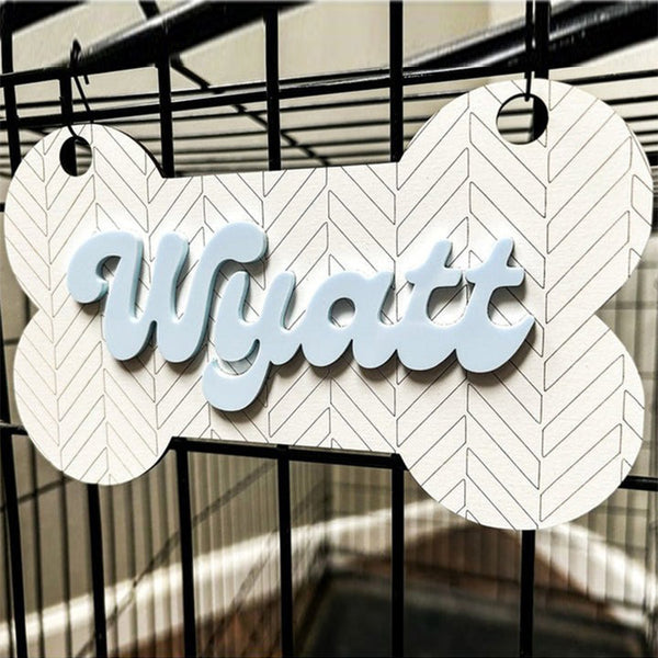 Personalized Dog Crate Sign Custom Kennel Tag