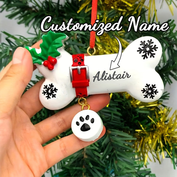 Customizable Resin Bone Ornament - Personalized Name