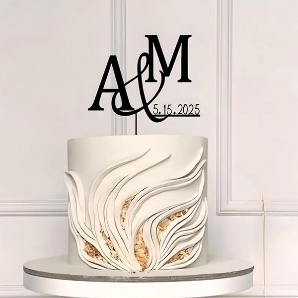 Custom Initial Monogram Wedding Cake Topper