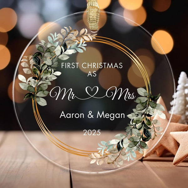 First Christmas Married Ornament Gift for Newlywed Couple Personalized Gift First Christmas
