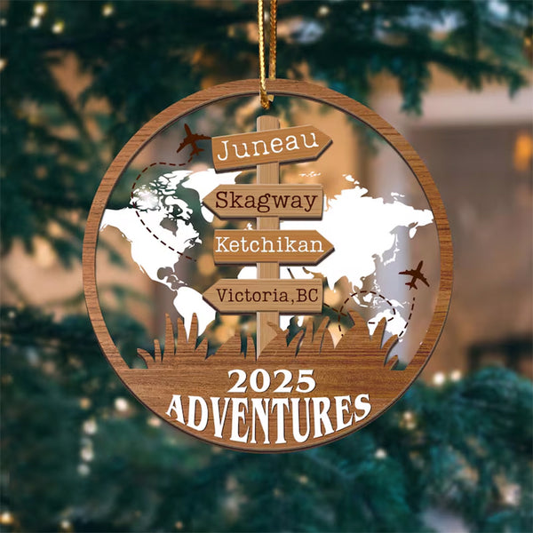 Personalized Travel Adventure Ornament