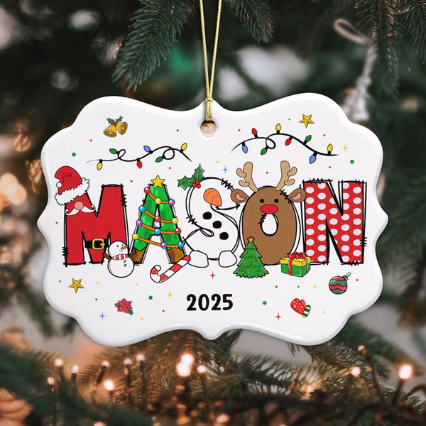 Personalized Christmas Kids Ornaments, Custom Kids Name