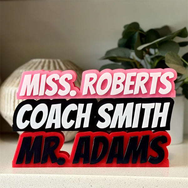 Personalized Teacher Name Plate