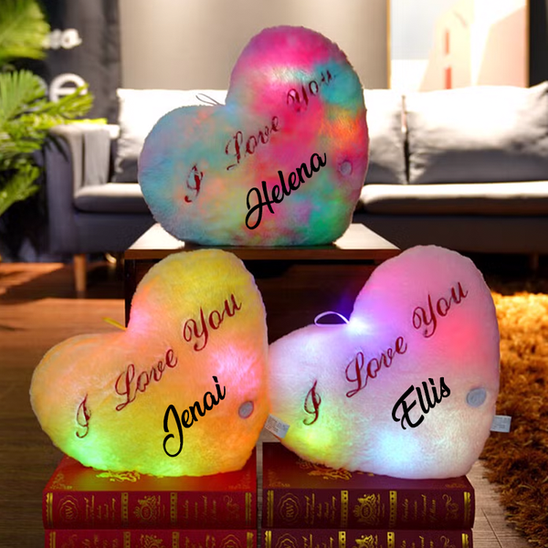 Light Up Heart Plush Pillow, Heart Toy with Colorful Lights