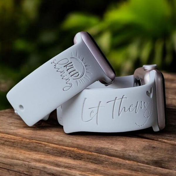 The LET THEM THEORY, Silicone Watch Band, Laser Engraved, Apple Watch