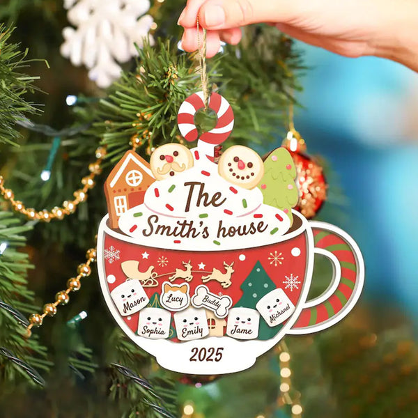 Custom Marshmallows Pet Family Shaker Ornament