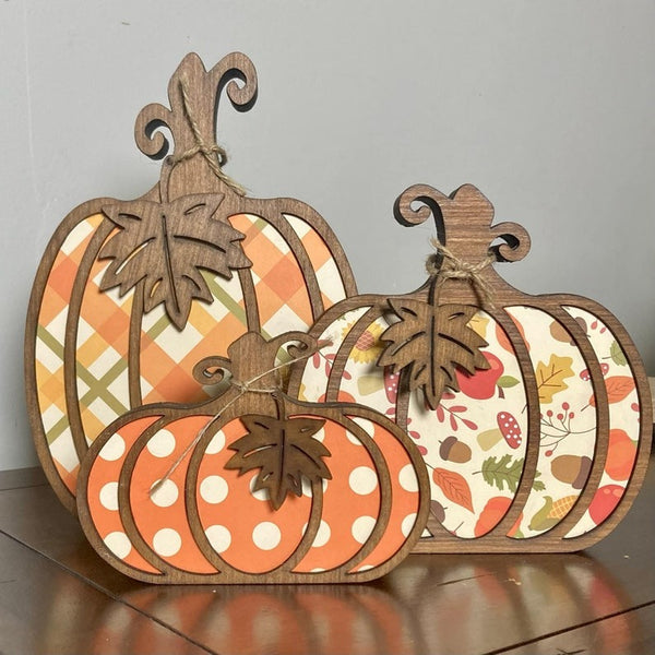 Wood Pumpkins for Fall Decor – Patterned Wooden Pumpkins