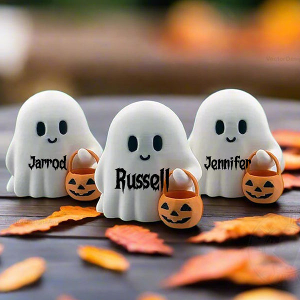 Cute Tiny Trick or Treat Ghost - Halloween Decoration Desk Display