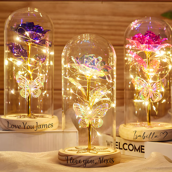 Galaxy Rose Flower Gifts,Personalized Galaxy Rose Night Light