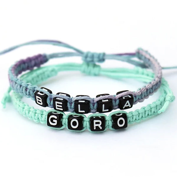 Custom Name Hemp Bracelet / Personalized Word Macrame Bracelet