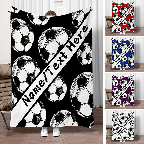 Customizable Football Pattern Throw Blanket