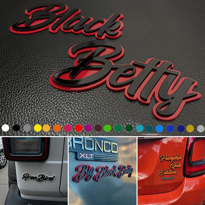 Custom Cursive Font Car Emblem - Custom Colors – Giftsidear